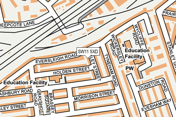 SW11 5XD map - OS OpenMap – Local (Ordnance Survey) SW11 5XD map - OS OpenMap – Local (Ordnance Survey)