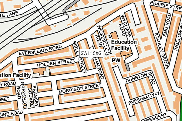 SW11 5XG map - OS OpenMap – Local (Ordnance Survey) SW11 5XG map - OS OpenMap – Local (Ordnance Survey)
