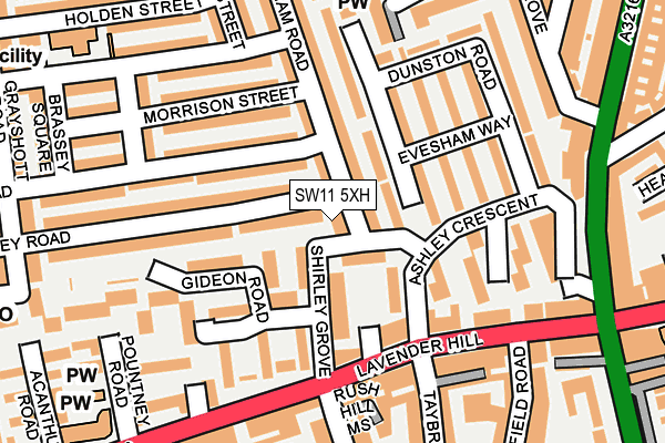 SW11 5XH map - OS OpenMap – Local (Ordnance Survey) SW11 5XH map - OS OpenMap – Local (Ordnance Survey)