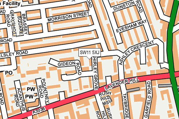 SW11 5XJ map - OS OpenMap – Local (Ordnance Survey) SW11 5XJ map - OS OpenMap – Local (Ordnance Survey)