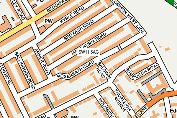 SW11 6AG map - OS OpenMap – Local (Ordnance Survey) SW11 6AG map - OS OpenMap – Local (Ordnance Survey)