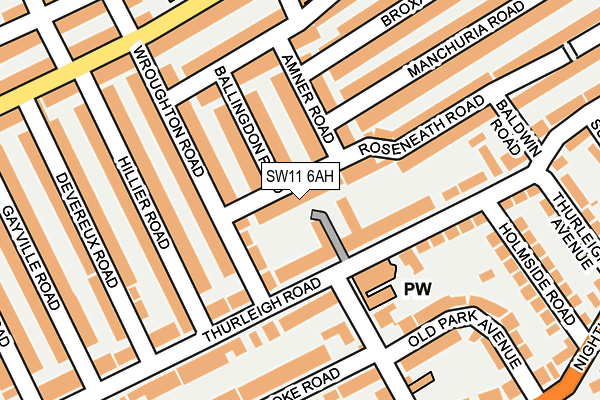 SW11 6AH map - OS OpenMap – Local (Ordnance Survey) SW11 6AH map - OS OpenMap – Local (Ordnance Survey)