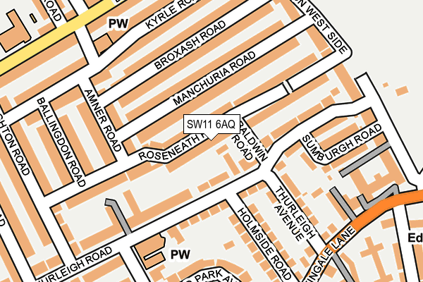 SW11 6AQ map - OS OpenMap – Local (Ordnance Survey) SW11 6AQ map - OS OpenMap – Local (Ordnance Survey)