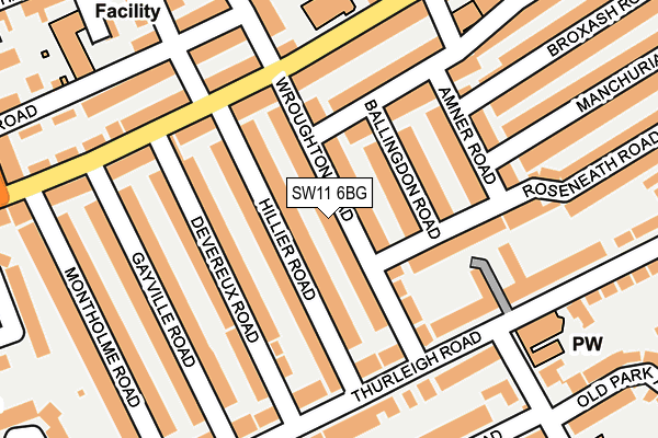 SW11 6BG map - OS OpenMap – Local (Ordnance Survey) SW11 6BG map - OS OpenMap – Local (Ordnance Survey)