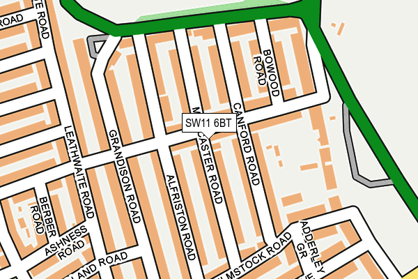 SW11 6BT map - OS OpenMap – Local (Ordnance Survey) SW11 6BT map - OS OpenMap – Local (Ordnance Survey)