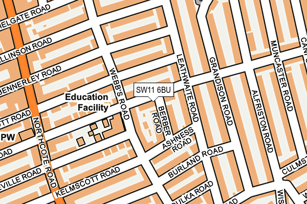 SW11 6BU map - OS OpenMap – Local (Ordnance Survey)
