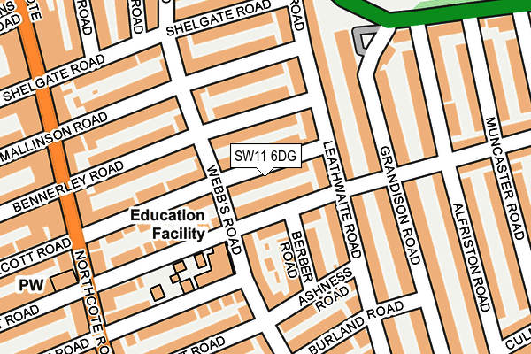 SW11 6DG map - OS OpenMap – Local (Ordnance Survey) SW11 6DG map - OS OpenMap – Local (Ordnance Survey)