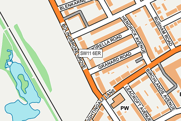 SW11 6ER map - OS OpenMap – Local (Ordnance Survey) SW11 6ER map - OS OpenMap – Local (Ordnance Survey)