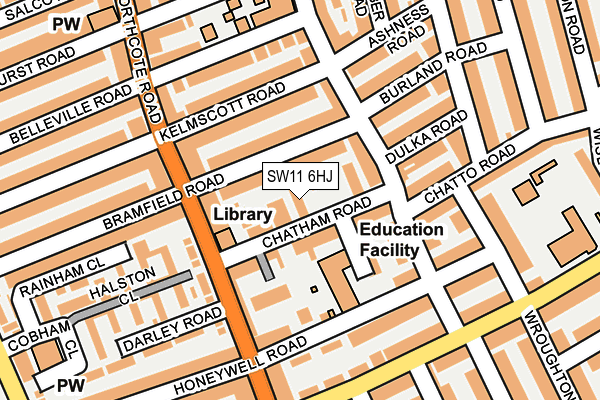 SW11 6HJ map - OS OpenMap – Local (Ordnance Survey) SW11 6HJ map - OS OpenMap – Local (Ordnance Survey)