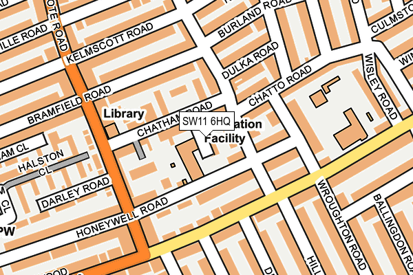 SW11 6HQ map - OS OpenMap – Local (Ordnance Survey) SW11 6HQ map - OS OpenMap – Local (Ordnance Survey)