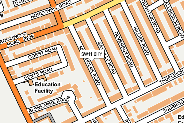 SW11 6HY map - OS OpenMap – Local (Ordnance Survey) SW11 6HY map - OS OpenMap – Local (Ordnance Survey)