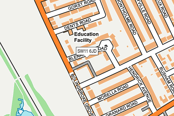 SW11 6JD map - OS OpenMap – Local (Ordnance Survey) SW11 6JD map - OS OpenMap – Local (Ordnance Survey)
