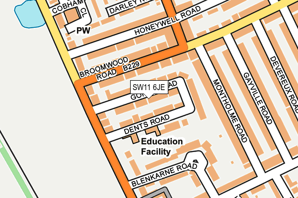 SW11 6JE map - OS OpenMap – Local (Ordnance Survey) SW11 6JE map - OS OpenMap – Local (Ordnance Survey)