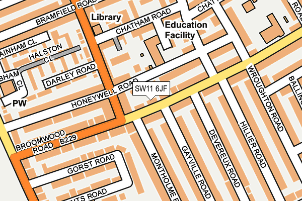 SW11 6JF map - OS OpenMap – Local (Ordnance Survey)