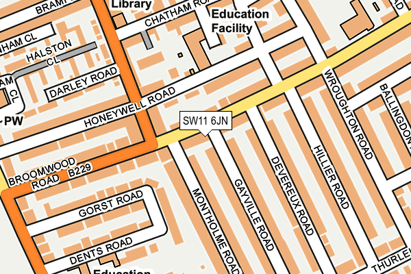 SW11 6JN map - OS OpenMap – Local (Ordnance Survey) SW11 6JN map - OS OpenMap – Local (Ordnance Survey)