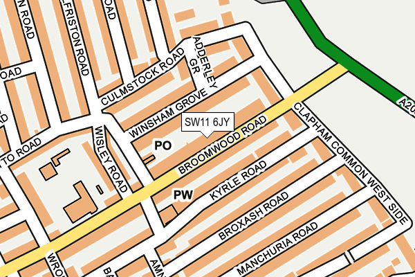 SW11 6JY map - OS OpenMap – Local (Ordnance Survey) SW11 6JY map - OS OpenMap – Local (Ordnance Survey)