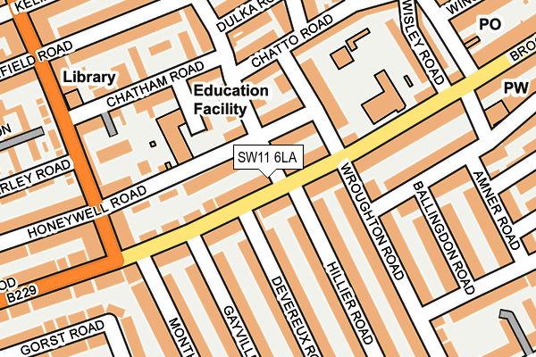 SW11 6LA map - OS OpenMap – Local (Ordnance Survey) SW11 6LA map - OS OpenMap – Local (Ordnance Survey)