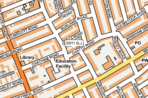 SW11 6LJ map - OS OpenMap – Local (Ordnance Survey) SW11 6LJ map - OS OpenMap – Local (Ordnance Survey)