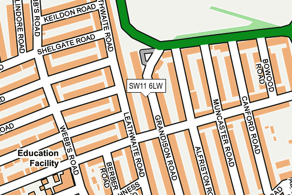 SW11 6LW map - OS OpenMap – Local (Ordnance Survey)