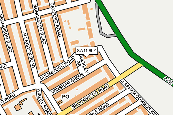 SW11 6LZ map - OS OpenMap – Local (Ordnance Survey) SW11 6LZ map - OS OpenMap – Local (Ordnance Survey)