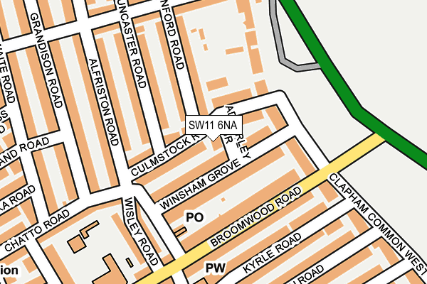 SW11 6NA map - OS OpenMap – Local (Ordnance Survey) SW11 6NA map - OS OpenMap – Local (Ordnance Survey)