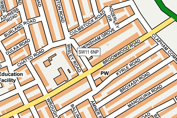 SW11 6NP map - OS OpenMap – Local (Ordnance Survey) SW11 6NP map - OS OpenMap – Local (Ordnance Survey)