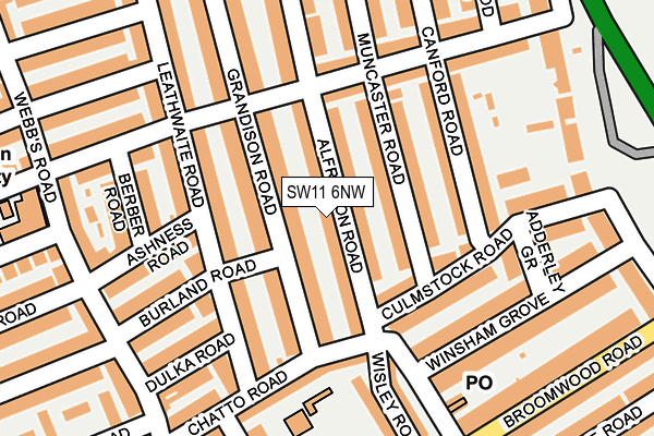 SW11 6NW map - OS OpenMap – Local (Ordnance Survey) SW11 6NW map - OS OpenMap – Local (Ordnance Survey)