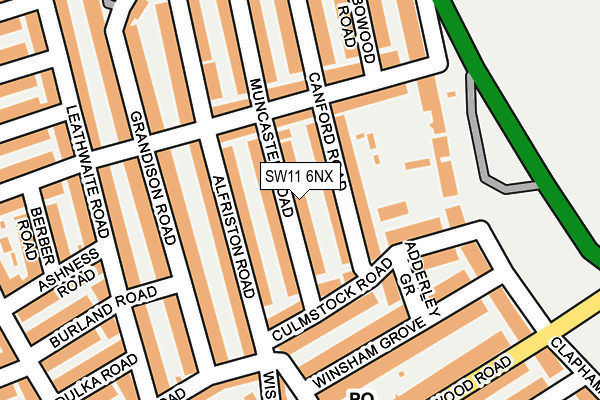 SW11 6NX map - OS OpenMap – Local (Ordnance Survey) SW11 6NX map - OS OpenMap – Local (Ordnance Survey)