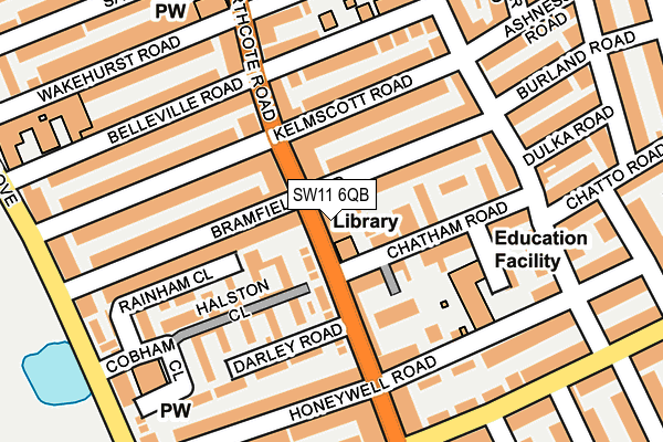 SW11 6QB map - OS OpenMap – Local (Ordnance Survey) SW11 6QB map - OS OpenMap – Local (Ordnance Survey)