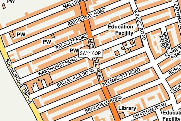 SW11 6QP map - OS OpenMap – Local (Ordnance Survey) SW11 6QP map - OS OpenMap – Local (Ordnance Survey)