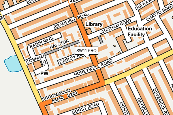 SW11 6RQ map - OS OpenMap – Local (Ordnance Survey) SW11 6RQ map - OS OpenMap – Local (Ordnance Survey)