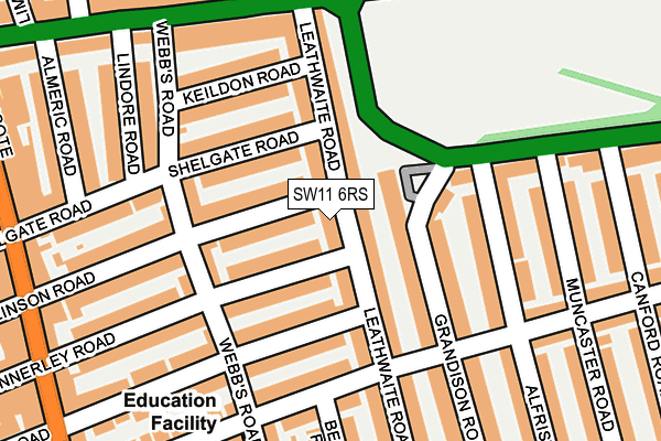 SW11 6RS map - OS OpenMap – Local (Ordnance Survey) SW11 6RS map - OS OpenMap – Local (Ordnance Survey)