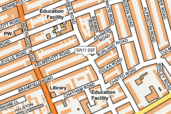 SW11 6SF map - OS OpenMap – Local (Ordnance Survey) SW11 6SF map - OS OpenMap – Local (Ordnance Survey)