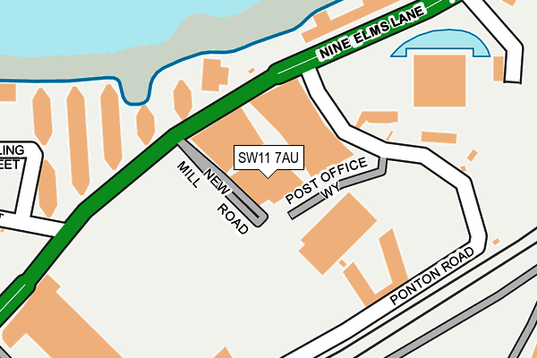SW11 7AU map - OS OpenMap – Local (Ordnance Survey) SW11 7AU map - OS OpenMap – Local (Ordnance Survey)