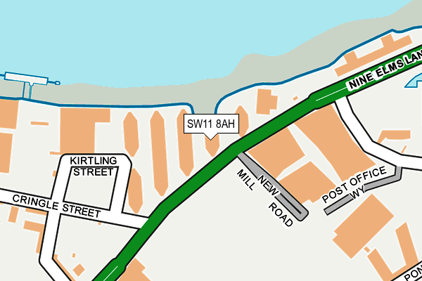 SW11 8AH map - OS OpenMap – Local (Ordnance Survey) SW11 8AH map - OS OpenMap – Local (Ordnance Survey)