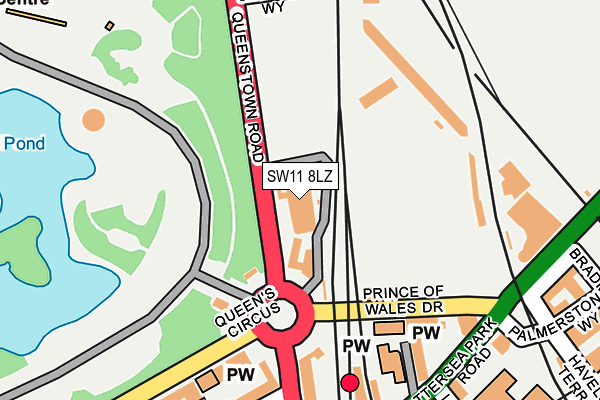 SW11 8LZ map - OS OpenMap – Local (Ordnance Survey) SW11 8LZ map - OS OpenMap – Local (Ordnance Survey)