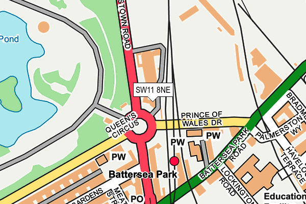 SW11 8NE map - OS OpenMap – Local (Ordnance Survey) SW11 8NE map - OS OpenMap – Local (Ordnance Survey)