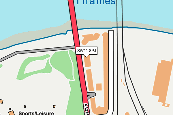 SW11 8PJ map - OS OpenMap – Local (Ordnance Survey) SW11 8PJ map - OS OpenMap – Local (Ordnance Survey)