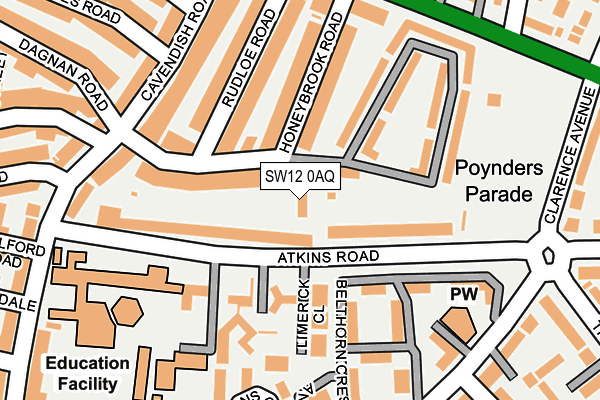 SW12 0AQ map - OS OpenMap – Local (Ordnance Survey) SW12 0AQ map - OS OpenMap – Local (Ordnance Survey)