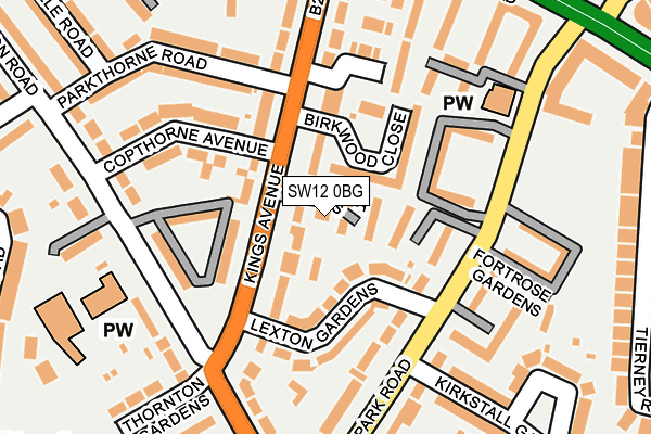 SW12 0BG map - OS OpenMap – Local (Ordnance Survey) SW12 0BG map - OS OpenMap – Local (Ordnance Survey)