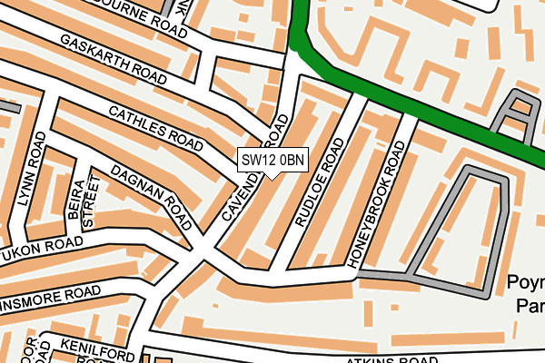 SW12 0BN map - OS OpenMap – Local (Ordnance Survey) SW12 0BN map - OS OpenMap – Local (Ordnance Survey)