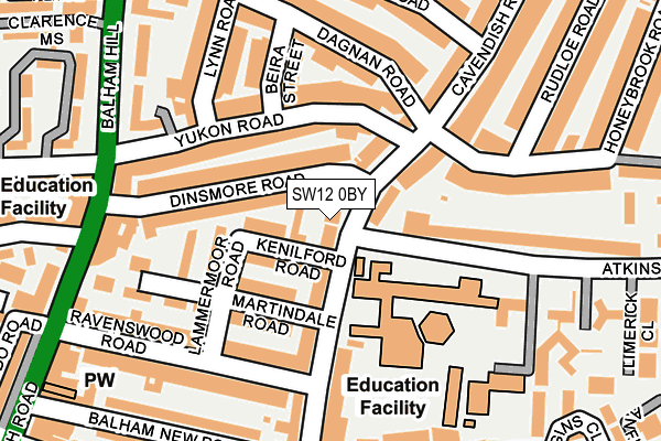 SW12 0BY map - OS OpenMap – Local (Ordnance Survey) SW12 0BY map - OS OpenMap – Local (Ordnance Survey)