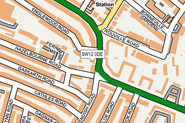 SW12 0DE map - OS OpenMap – Local (Ordnance Survey) SW12 0DE map - OS OpenMap – Local (Ordnance Survey)