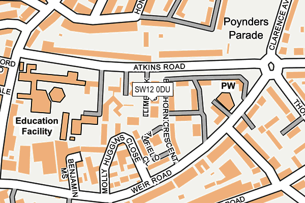SW12 0DU map - OS OpenMap – Local (Ordnance Survey) SW12 0DU map - OS OpenMap – Local (Ordnance Survey)