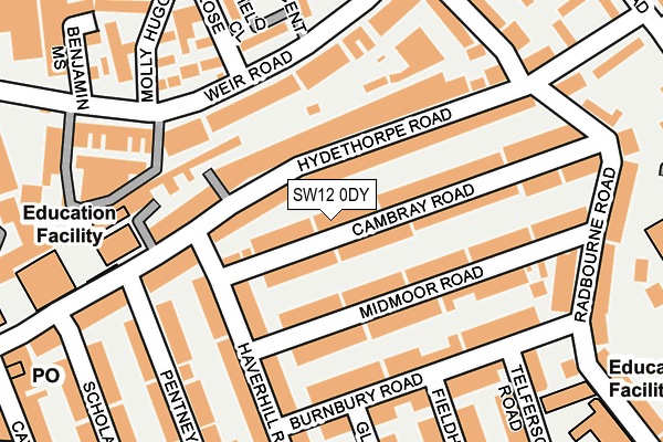 SW12 0DY map - OS OpenMap – Local (Ordnance Survey) SW12 0DY map - OS OpenMap – Local (Ordnance Survey)