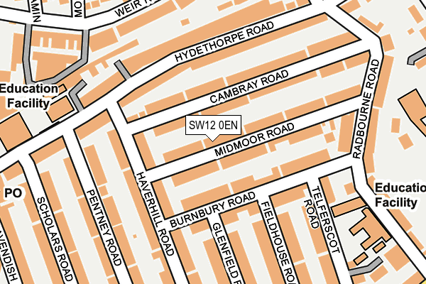 SW12 0EN map - OS OpenMap – Local (Ordnance Survey) SW12 0EN map - OS OpenMap – Local (Ordnance Survey)