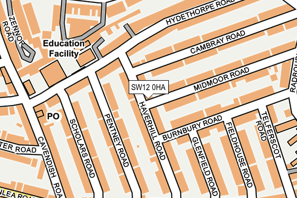 SW12 0HA map - OS OpenMap – Local (Ordnance Survey) SW12 0HA map - OS OpenMap – Local (Ordnance Survey)