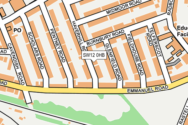 SW12 0HB map - OS OpenMap – Local (Ordnance Survey) SW12 0HB map - OS OpenMap – Local (Ordnance Survey)