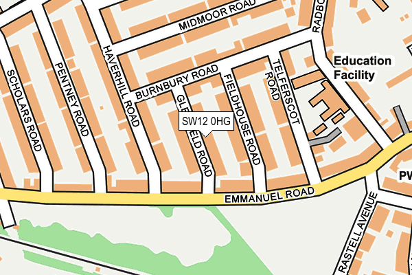 SW12 0HG map - OS OpenMap – Local (Ordnance Survey) SW12 0HG map - OS OpenMap – Local (Ordnance Survey)