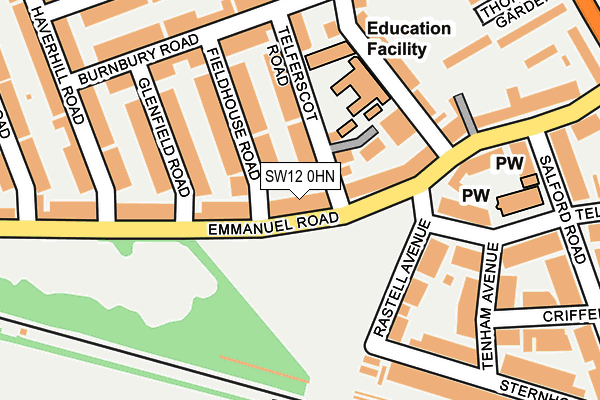 SW12 0HN map - OS OpenMap – Local (Ordnance Survey) SW12 0HN map - OS OpenMap – Local (Ordnance Survey)